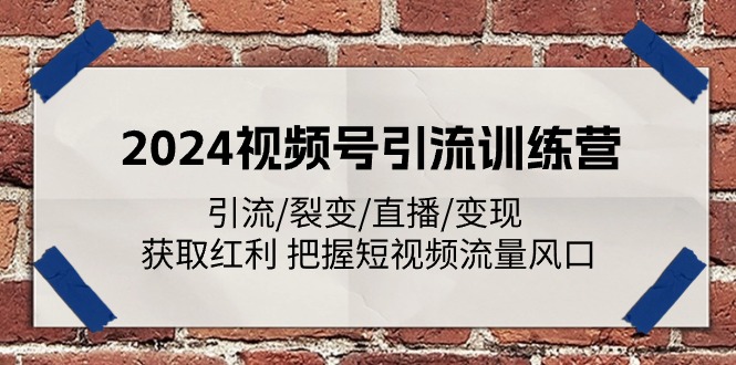 （11337期）2024视频号引流训练营：引流/裂变/直播/变现 获取红利 把握短视频流量风口-柠檬网创