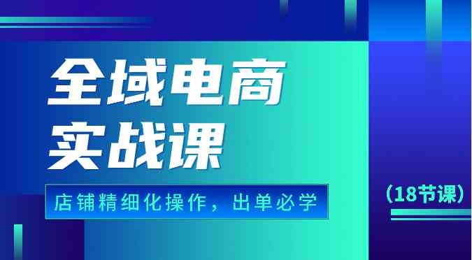 全域电商实战课，个人店铺精细化操作流程，出单必学内容（18节课）-柠檬网创