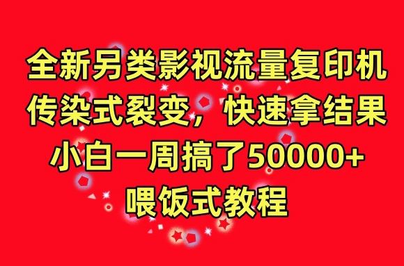 全新另类影视流量复印机，传染式裂变，快速拿结果，小白一周搞了50000+，喂饭式教程【揭秘】-柠檬网创