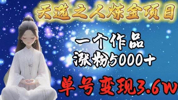 天选之人炼金项目，一个作品涨粉5000+，单号变现3.6w【揭秘】-柠檬网创