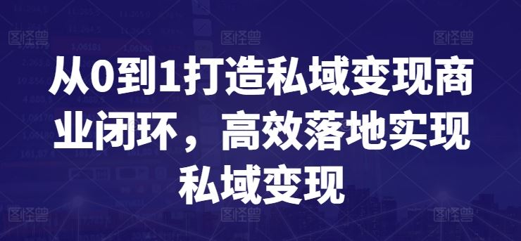 从0到1打造私域变现商业闭环，高效落地实现私域变现-柠檬网创