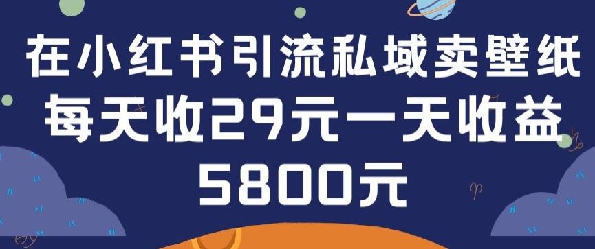 在小红书引流私域卖壁纸每张29元单日最高卖出200张(0-1搭建教程)【揭秘】-柠檬网创