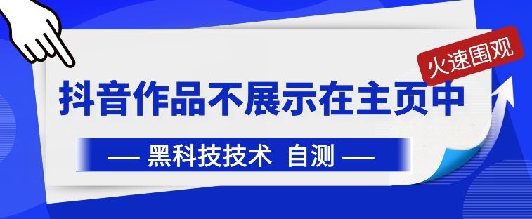 抖音黑科技：抖音作品不展示在主页中【揭秘】-柠檬网创