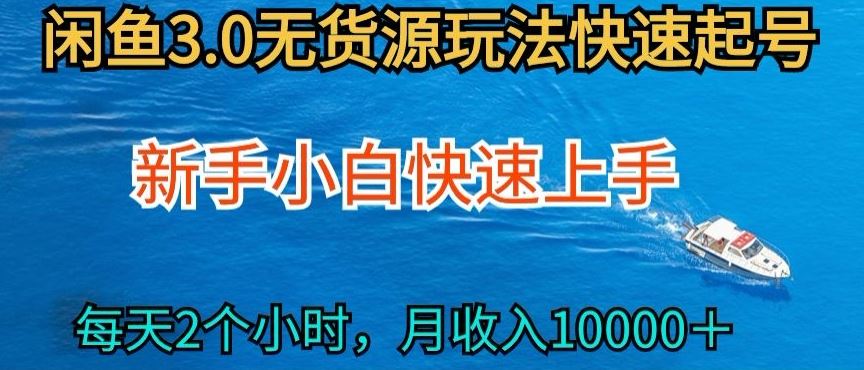 2024最新闲鱼无货源玩法，从0开始小白快手上手，每天2小时月收入过万【揭秘】-柠檬网创