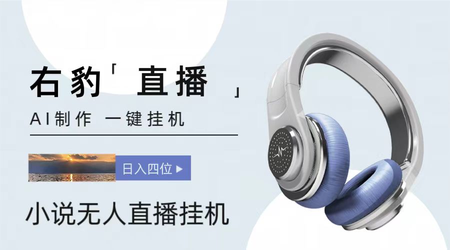 右豹小说无人直播挂机吸金项目，简单易行收益稳定， 月入1000+-柠檬网创