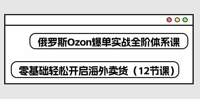 俄罗斯Ozon爆单实战全阶体系课，零基础轻松开启海外卖货（12节课）-柠檬网创