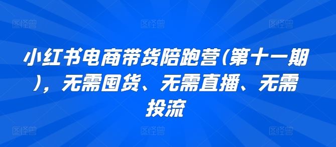 小红书电商带货陪跑营(第十一期)，无需囤货、无需直播、无需投流-柠檬网创