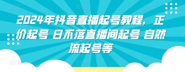 2024年抖音直播起号教程，正价起号 日不落直播间起号 自然流起号等-柠檬网创