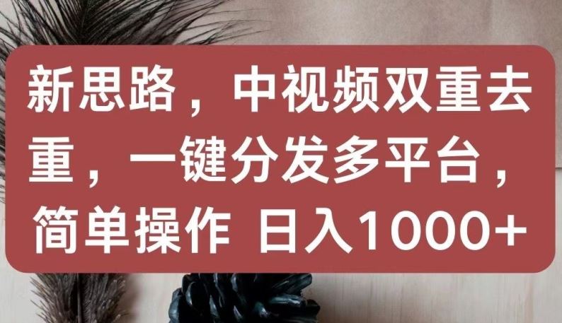新思路，中视频双重去重，一键分发多平台，简单操作，日入1000+【揭秘】-柠檬网创