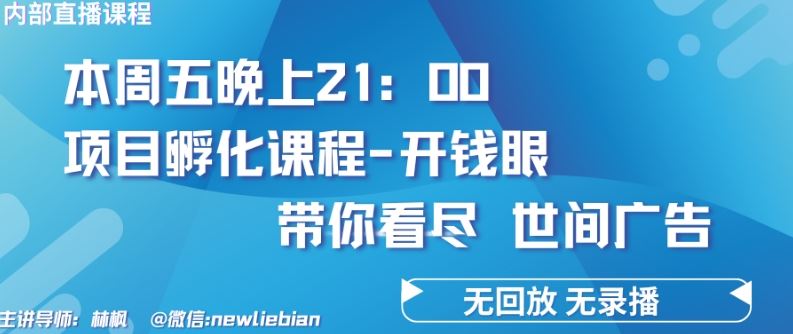 4.26日内部回放课程《项目孵化-开钱眼》赚钱的底层逻辑【揭秘】-柠檬网创