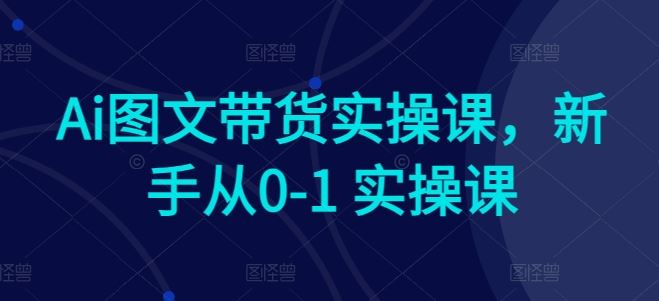 Ai图文带货实操课，新手从0-1 实操课-柠檬网创