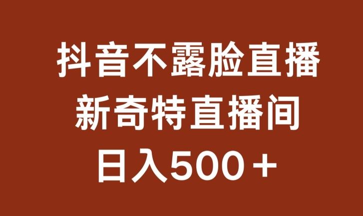 不露脸挂机直播，新奇特直播间，日入500+【揭秘】-柠檬网创
