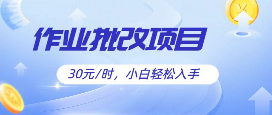 作业批改项目30元/时，简单小白轻松入手，非常适合兼职-柠檬网创