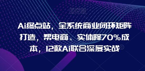 Ai终点站，全系统商业闭环矩阵打造，帮电商、实体降70%成本，12款Ai联合深度实战-柠檬网创