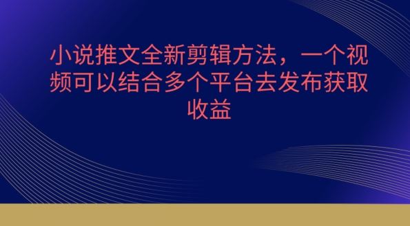 小说推文全新剪辑方法，一个视频可以结合多个平台去发布获取【揭秘】-柠檬网创