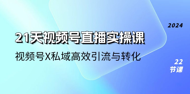 21天视频号直播实操课，视频号X私域高效引流与转化（22节课）-柠檬网创