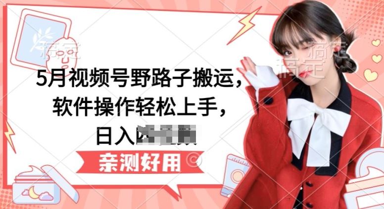 5月视频号野路子搬运，软件操作轻松上手，日入三位数【揭秘】-柠檬网创