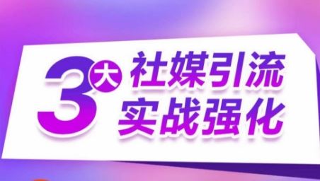3大社媒引流实战强化，多渠道站外引流，高效精准获客，订单销售额翻倍增长-柠檬网创