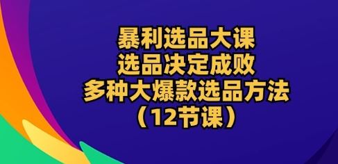 暴利选品大课：选品决定成败，教你多种大爆款选品方法(12节课)-柠檬网创