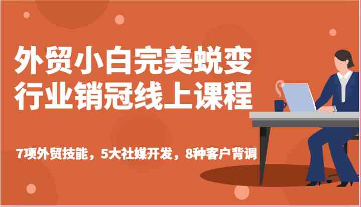 外贸小白完美蜕变行业销冠线上课程-7项外贸技能，5大社媒开发，8种客户背调-柠檬网创
