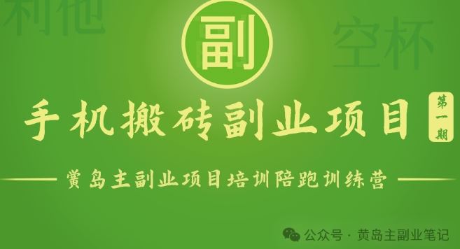 手机搬砖小副业项目训练营1.0，实测1小时收益50+，一部手机轻松日入100+-柠檬网创