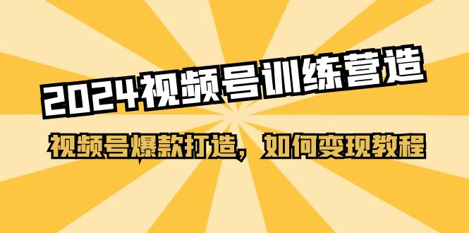 2024视频号训练营，视频号爆款打造，如何变现教程（20节课）-柠檬网创