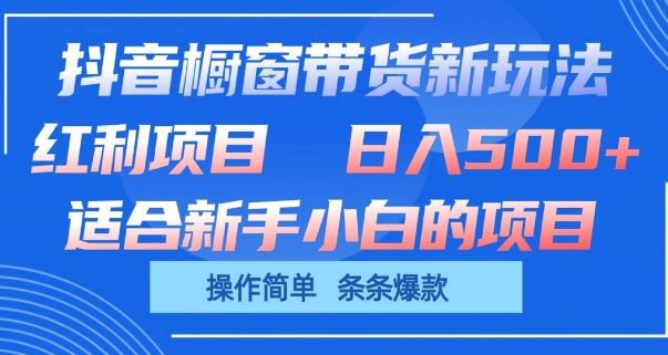 抖音橱窗带货新玩法，单日收益几张，操作简单，条条爆款【揭秘】-柠檬网创
