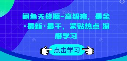 闲鱼无货源-高级班，最全·最新·最干，紧贴热点 深度学习-柠檬网创