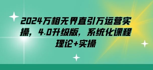 2024万相无界直引万运营实操，4.0升级版，系统化课程 理论+实操-柠檬网创