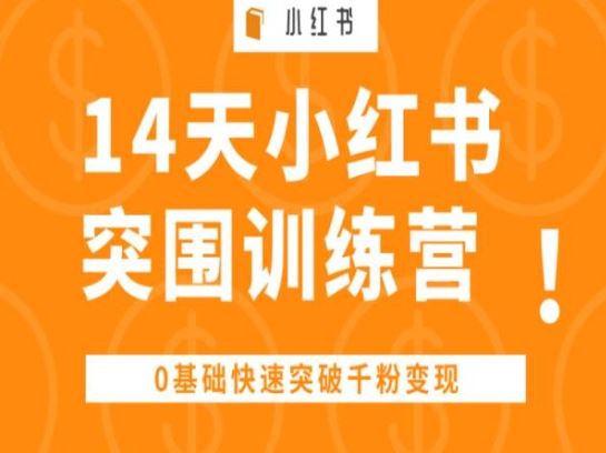 14天小红书突围训练营 ，0基础快速突破千粉变现-柠檬网创