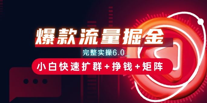 爆款流量掘金_完整实操6.0_小白快速扩群+挣钱+矩阵思路【揭秘】-柠檬网创