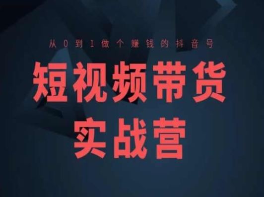 短视频带货实战营(高阶课)，从0到1做个赚钱的抖音号-柠檬网创