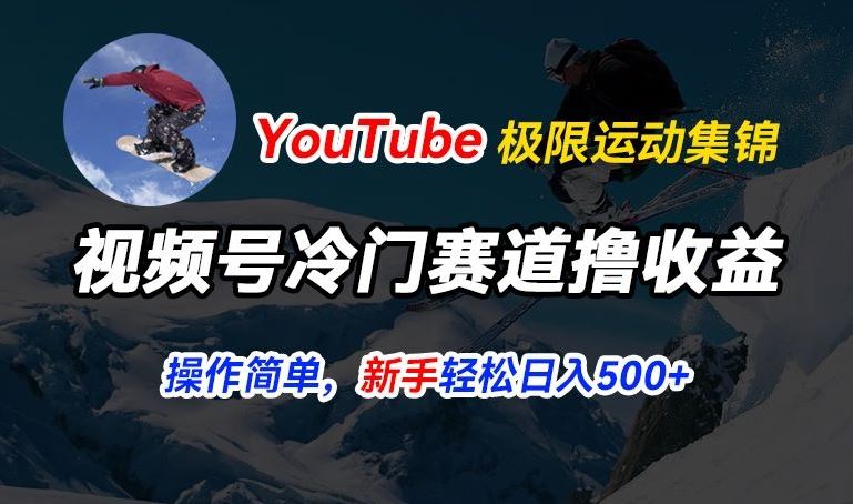 视频号冷门赛道撸收益，YouTube搬运极限运动集锦，暴力起号，操作简单流量高，轻松日入5张【揭秘】-柠檬网创