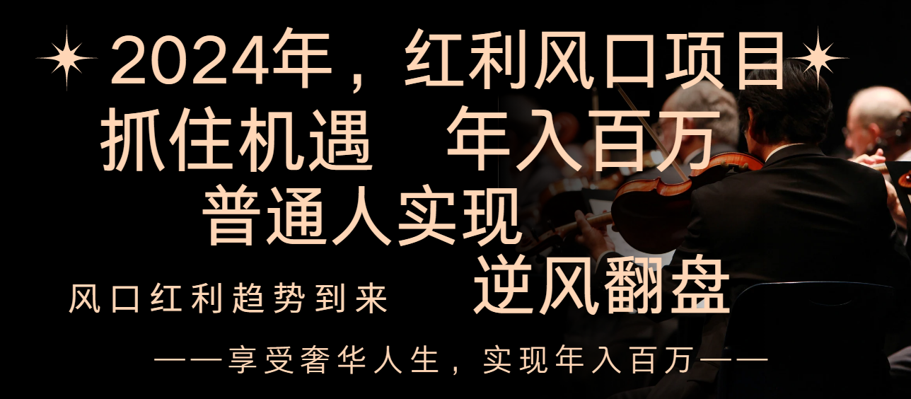 （8418期）2024红利风口项目来袭，享受第一波红利，逆风翻盘普通人也能实现，年入百万-柠檬网创
