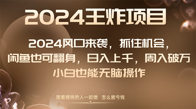 （8401期）2024风口项目来袭，抓住机会，闲鱼也可翻身，日入上千，周入破万，小白…-柠檬网创