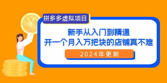 （9744期）拼多多虚拟项目：入门到精通，开一个月入万把块的店铺 真不难（24年更新）-柠檬网创