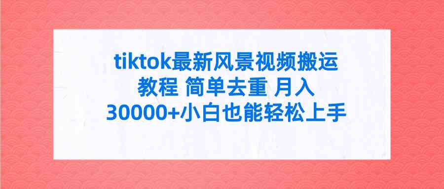 （9804期）tiktok最新风景视频搬运教程 简单去重 月入30000+附全套工具-柠檬网创