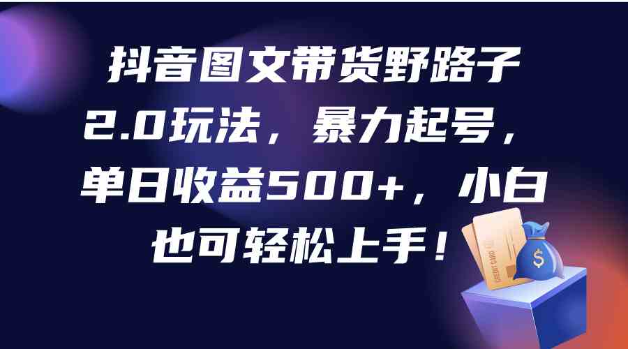 （9790期）抖音图文带货野路子2.0玩法，暴力起号，单日收益500+，小白也可轻松上手！-柠檬网创