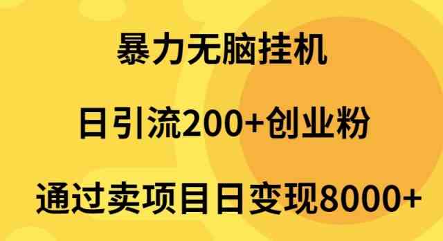 （9788期）暴力无脑挂机日引流200+创业粉通过卖项目日变现2000+-柠檬网创