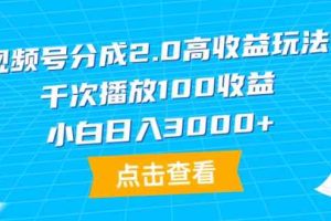 （9716期）视频号分成2.0高收益玩法，千次播放100收益，小白日入3000+-柠檬网创