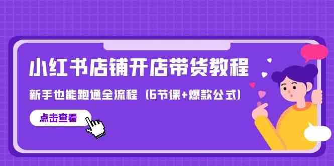 （9883期）最新小红书店铺开店带货教程，新手也能跑通全流程（6节课+爆款公式）-柠檬网创