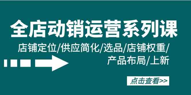 （9845期）全店·动销运营系列课：店铺定位/供应简化/选品/店铺权重/产品布局/上新-柠檬网创
