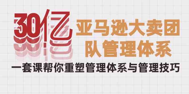 （10178期）30亿-亚马逊大卖团队管理体系，一套课帮你重塑管理体系与管理技巧-柠檬网创