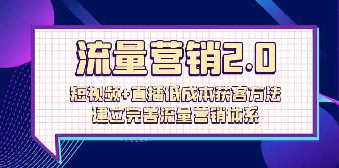 （10114期）流量-营销2.0：短视频+直播低成本获客方法，建立完善流量营销体系（72节）-柠檬网创