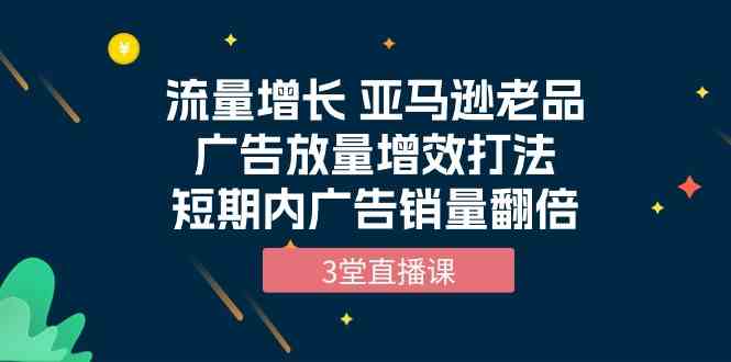 （10112期）流量增长 亚马逊老品广告放量增效打法，短期内广告销量翻倍（3堂直播课）-柠檬网创