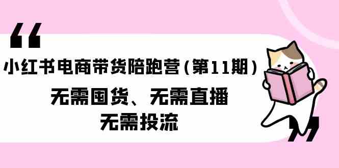 （9996期）小红书电商带货陪跑营(第11期)无需囤货、无需直播、无需投流（送往期10套）-柠檬网创