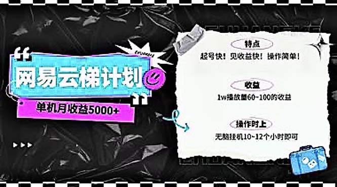 （10389期）2024网易云云梯计划 单机日300+ 无脑月入5000+-柠檬网创
