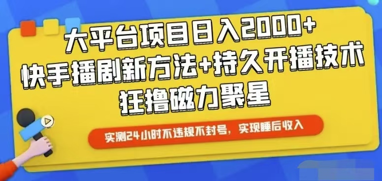（10694期）快手24小时无人直播，真正实现睡后收益-柠檬网创