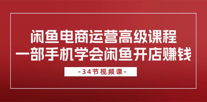 （10686期）闲鱼电商运营高级课程，一部手机学会闲鱼开店赚钱（34节课）-柠檬网创