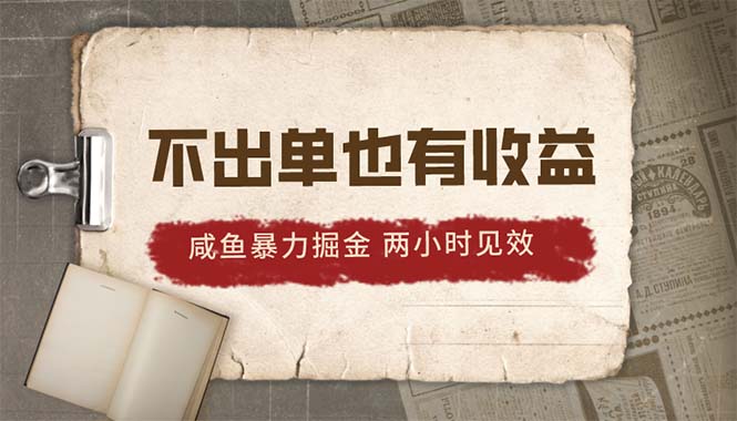 （10562期）2024咸鱼暴力掘金，不出单也有收益，两小时见效，当天突破500+-柠檬网创
